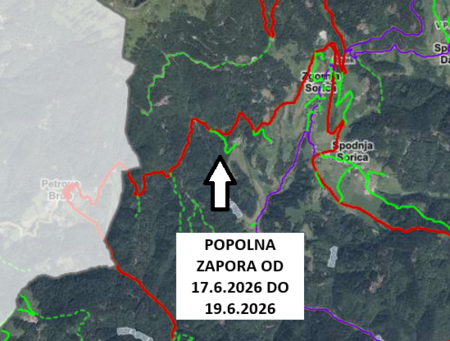popolna zapora Sorica-Petrovo Brdo